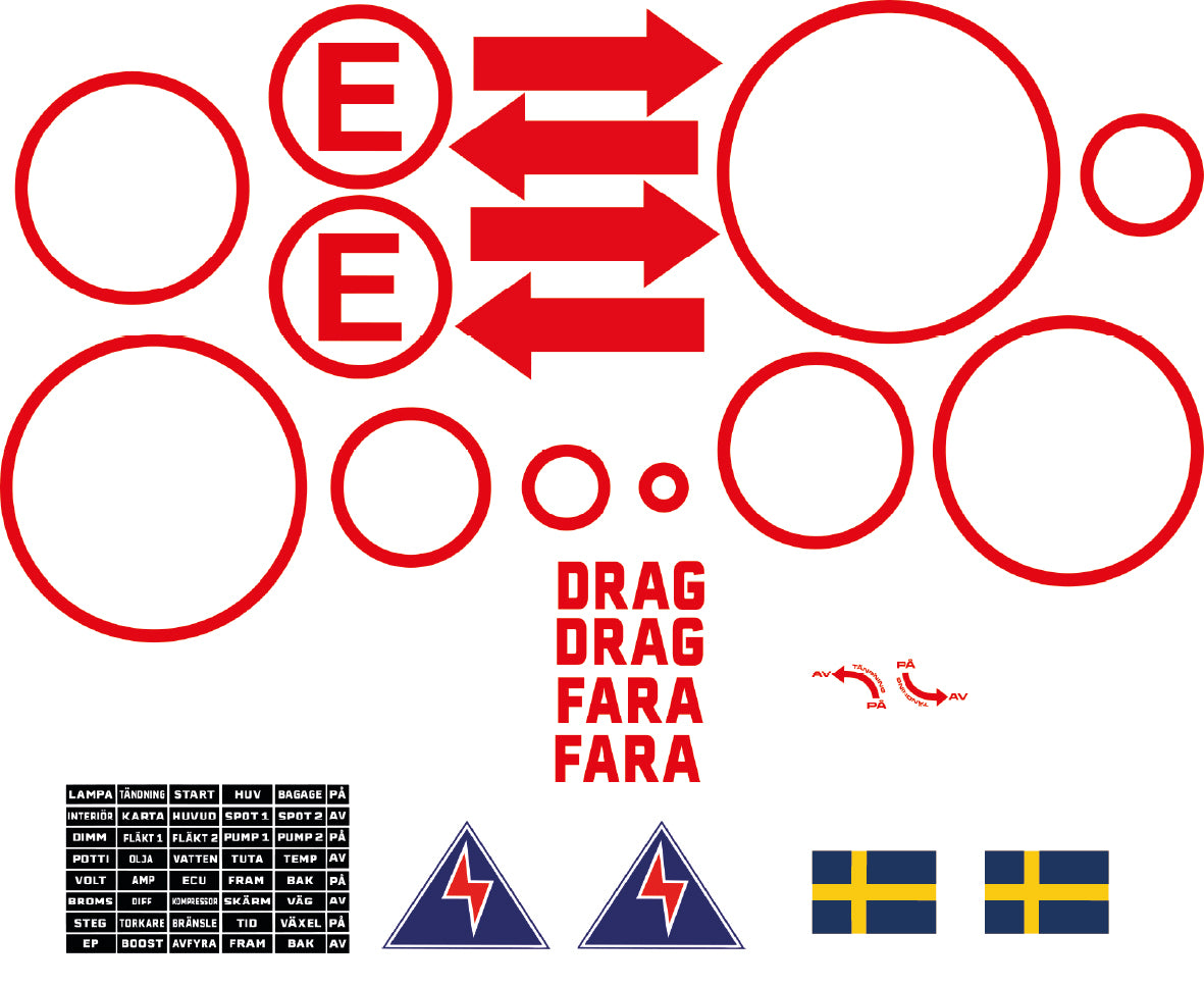 komplet dekalsset för rally,racing och drifting